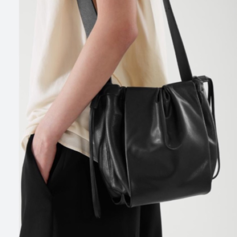 COS Lamb Leather Bucket Tote Bag
